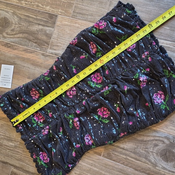 For Love & Lemons Every Rose Sequin Strapless Lined Mini Dress, Size Small - Picture 3 of 11